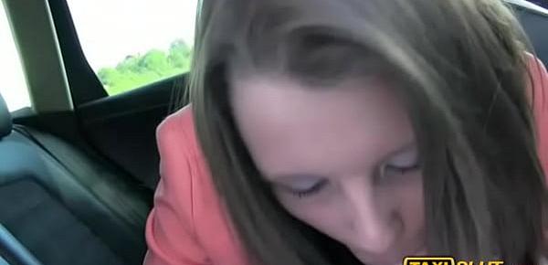  Cute amateur brunette girl fucked to pay her taxi fare